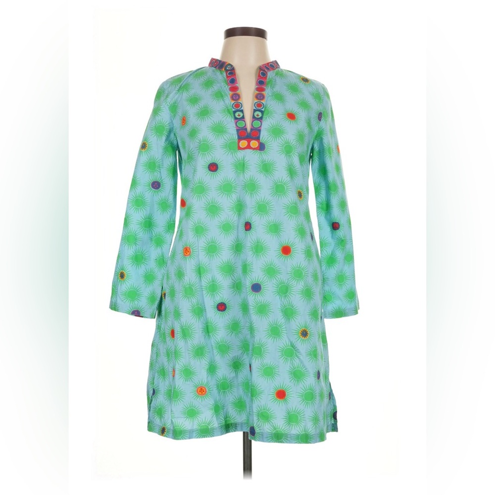Emporio Sirenuse Sarah Smile Printed Cottonvoile Kaftan size 42 - Picture 4 of 9